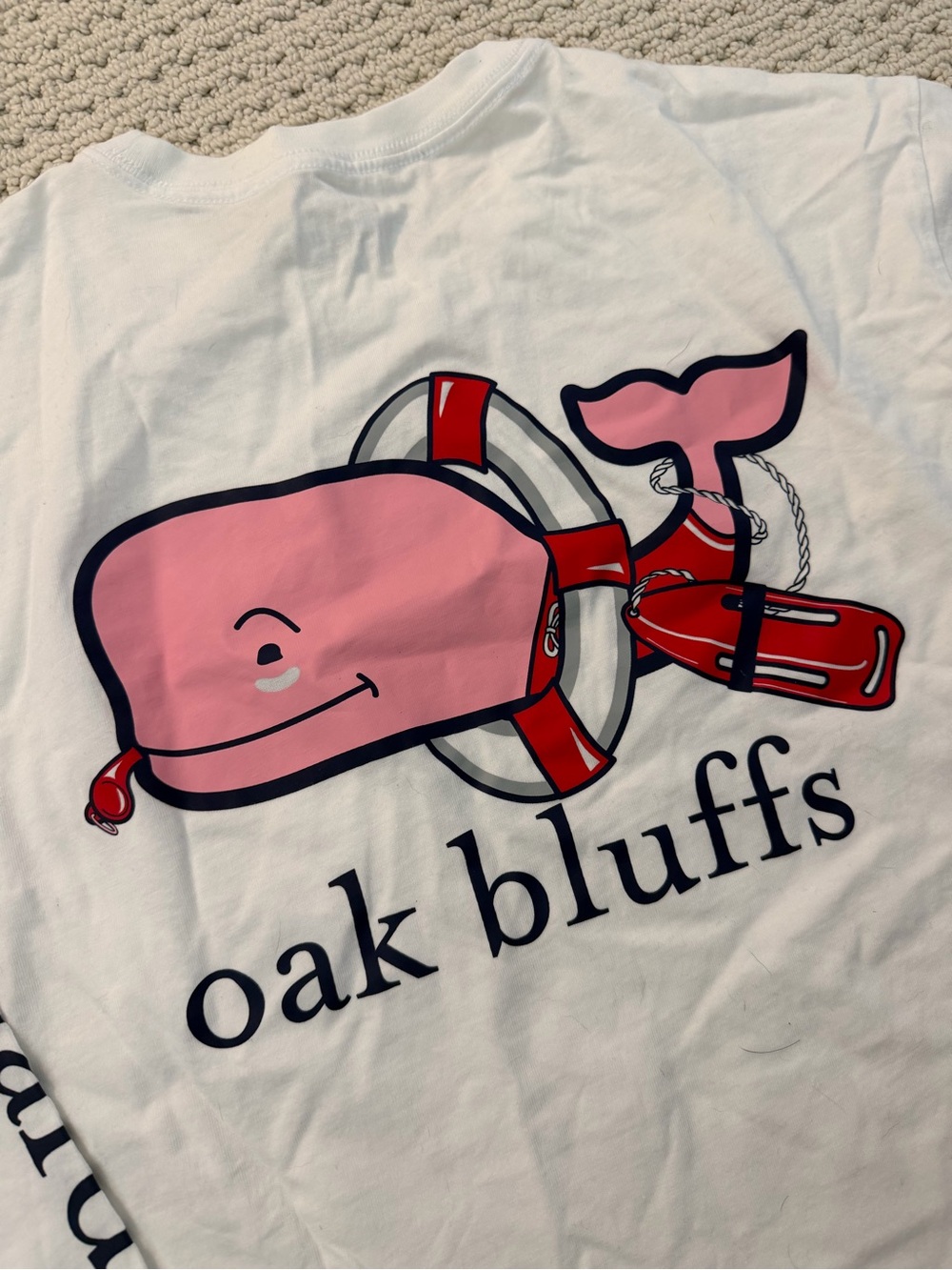 Vineyard Vines Men's White Long-Sleeve Pocket Tee Martha’s Vineyard